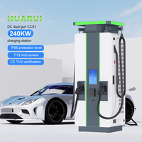 Station de recharge DC pour véhicules électriques 240 kW, verticale, à double connecteur, chargeur rapide commercial, paiement par carte ou code QR, efficacité de 95 %