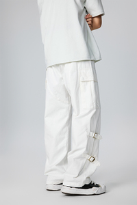 Moda Streetwear Wash <span class=keywords><strong>White</strong></span> Denim <span class=keywords><strong>Jeans</strong></span> Homens De Alta Qualidade Baggy Pocket Straight <span class=keywords><strong>Jeans</strong></span> Custom Men Casual Cargo Pants - Product Image 6