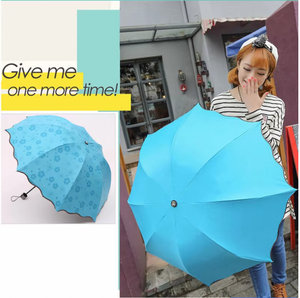 Parapluie publicitaire pliable en 3 sections pour femmes, motif floral, anti-UV, ultra-léger, cadeaux d'affaires - Product Image 3