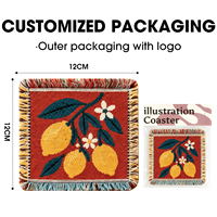 Sous-verres tapisserie tissés sur mesure, tapis décoratifs en tissu pour tasses à café, accessoires de table à manger et collections de cadeaux