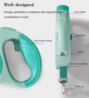 Vente en gros de 5m de collier en corde rétractable automatique en cuir et nylon laisse pour animaux de compagnie à la mode pour la marche de chien en plastique à motif solide durable