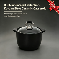Casserole en céramique de style chinois de grande capacité, durable, avec couvercle en verre, résistante aux hautes températures, ensemble de casseroles et poêles