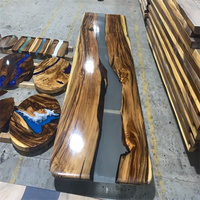 Table de salle à manger moderne en bois et résine époxy pour restaurant, style rivière, nouveau produit populaire à prix avantageux direct usine
