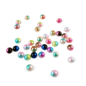 Componentes de joyería DIY hechos a mano: Perlas de imitación ABS de base plana, media perla, cuentas sueltas coloridas para ropa, pintadas. - Product Image 4