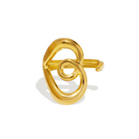 Ensemble de bagues tendance haut de gamme en acier inoxydable avec zircon croisé, ligne ovale, goutte de verre et pierre naturelle pour femme