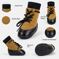 Chaussettes pour chien chaudes, imperméables, antidérapantes, à double couche, avec semelle à pois en caoutchouc, douces, respirantes, pour la marche en intérieur, soin des pattes, chaussettes personnalisées imprimées