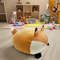 Oreiller en forme de tête de renard doux sur mesure, oreiller de dossier de canapé, oreiller de sommeil en coton PP rembourré, jouet en peluche pour enfants, certifié QIAOTONG EN71