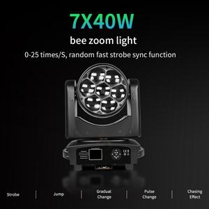 AICPOSE Projecteur professionnel à tête mobile LED 7x40W Bee Eye avec contrôle de pixels RGBW - Product Image 2