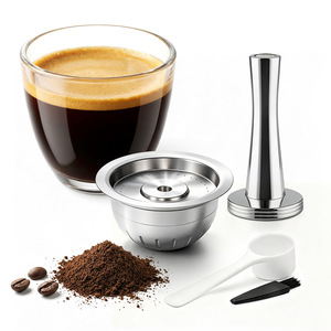 Cápsula de café reutilizable de acero inoxidable para Nespresso Vertuo, 70ml, 230ml, de un solo uso, para preparación casera familiar - Product Image 1