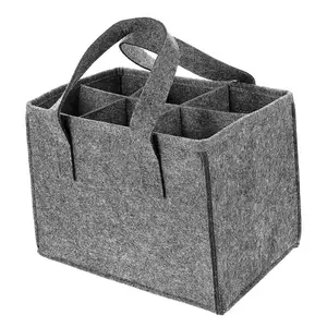 Voyage portable cadeau de noël stockage de vin 6 bouteilles feutre fourre-tout sac à vin