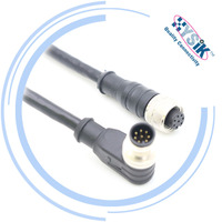 Conector de Cable M12 Código A, Arnés de Cables de 2, 3, 4, 5, 6, 8, 12 y 17 Pines para Automatización Industrial, Actuador de CC, Sensor, Interruptor