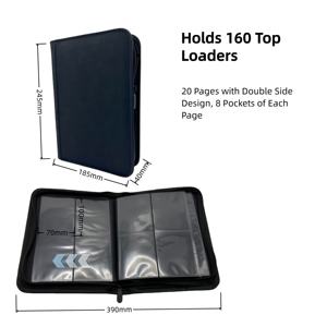 Album Fotografico Personalizzato in PU <span class=keywords><strong>con</strong></span> Supporto a Cavalletto, Raccoglitore a 4 Tasche per Carte Collezionabili, Album Porta Biglietti da Visita <span class=keywords><strong>con</strong></span> <span class=keywords><strong>Cerniera</strong></span> - Product Image 4