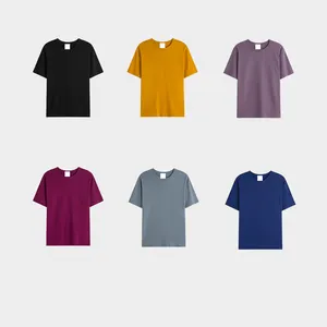 Camisetas de Desigm gráficas personalizadas de fábrica SSLH 190G para homens de grandes dimensões, camisetas básicas leves com gola redonda