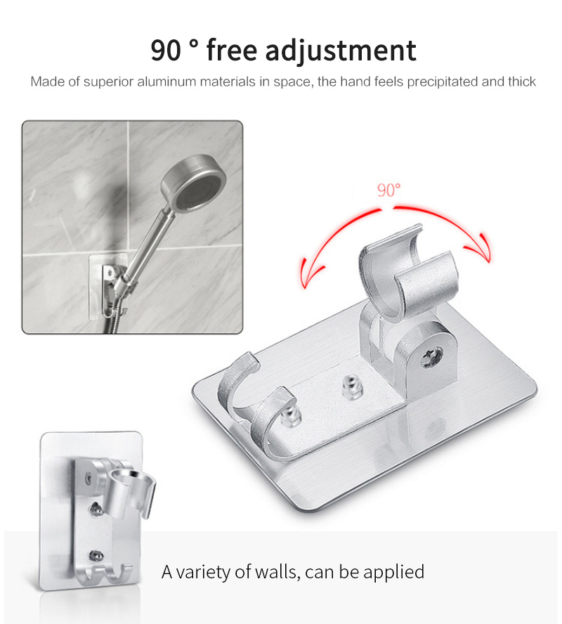 Shower holder aluminum self-adhesive