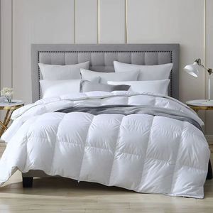 Sang trọng ngỗng xuống Duvet Vua Kích thước tất cả các mùa lông xuống Duvet với 100% bông Bìa rắn màu trắng - Product Image 1