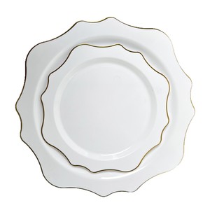Assiettes jetables biodégradables en plastique, nouveau style, or, argent, transparentes, blanches, longues, en forme de cœur, carrées, modernes, simples - Product Image 5