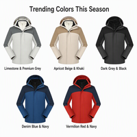 Veste de randonnée technique 3-en-1, imperméable 10000 mm, hardshell laminé avec fermeture éclair YKK authentique, doublure amovible