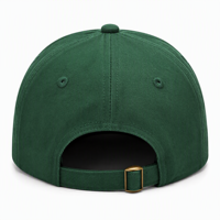 Groene katoenen stof, distressed, vlak geborduurde, groothandel 6-delige 100% katoenen baseball caps voor volwassenen met metalen gesp
