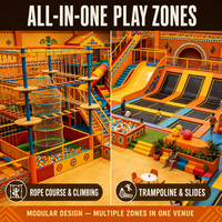 Équipement de parc de trampolines intérieur sur mesure, centre de divertissement familial de grande envergure, solution clé en main pour aire de jeux