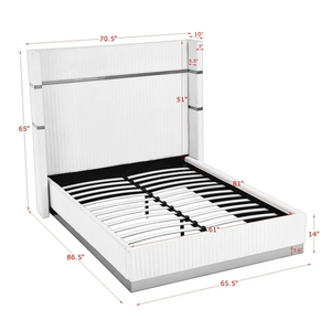 Nova vải to sợi vải bọc nền tảng giường nữ hoàng với đầu giường cao kích thước đầy đủ ánh sáng sang trọng Vua giường cho đồ nội thất phòng ngủ - Product Image 2