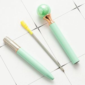 Bolígrafos Personalizados de Metal Color Oro Rosa con Cabeza de Perla Grande, Ideales para la Escuela, Oficina, Regalo Promocional - Product Image 4