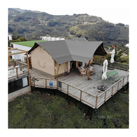 Tente de chasse safari de luxe personnalisée tente de glamping en toile imperméable de luxe pour l'hébergement en camping familial