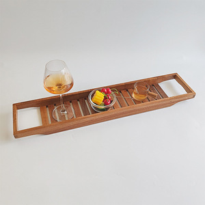 Estante para Bañera de Madera de Acacia 70x14.5x4.5cm, Bandeja Multifuncional para Aperitivos, Estante para Vino con Diseño Desmontable - Product Image 2