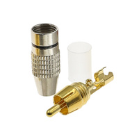 Conector RCA Lotus Chapado en Oro Sin Soldadura, Conector de Audio y Video para Altavoz, Amplificador, Cable AV