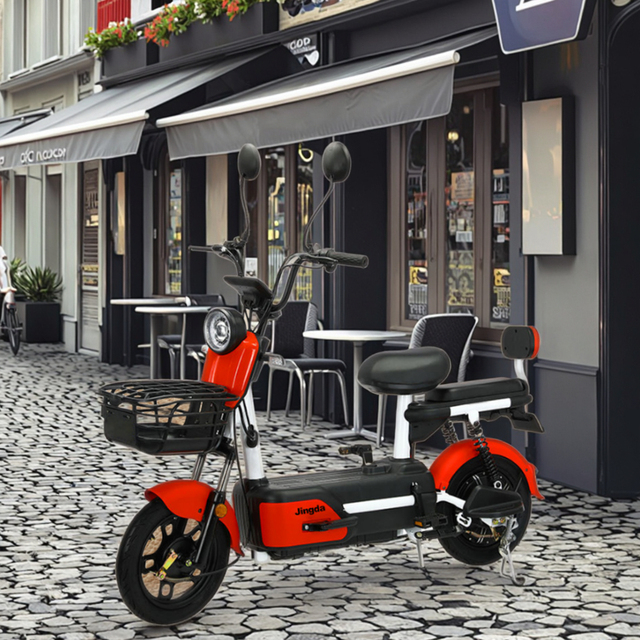 Chinese-Made Electric Bicycles, 350w 14-Inch Model With Turn Signal and Rearview Mirror.