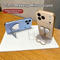 Coques de téléphone portable en TPU de haute qualité avec support miroir cœur pour iPhone 18 17 Pro Max 16 15 14 Plus 13 12 11 Pro Max