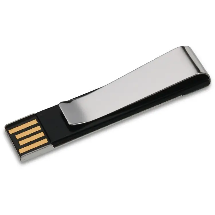 2021 Promotional gift Clip Mini metal usb Flash drives stick 4GB with custom logo Metal Clip USB Memory stick Book Clip U disk