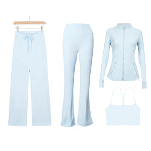 महिला के चार टुकड़े स्लिम कोट खिंचाव सूट वाई-आकार की जैकेट वाली पैंट सीधे पैंट विंटेज स्टाइल स्किनी फिट - Product Image 2