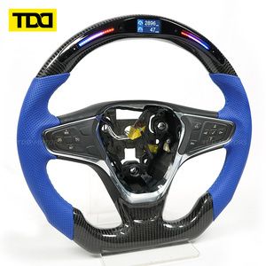 Volant en cuir et fibre de carbone avec LED, fabriqué sur mesure par TDD Factory Direct, compatible avec Chevrolet Camaro Corvette C5 C6 C7 C8 Silverado - Product Image 2