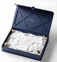 Coffret cadeau romantique pour sous-vêtements féminins, or rose, estampage à chaud, fermeture magnétique rigide, emballage cadeau pour couple, anniversaire