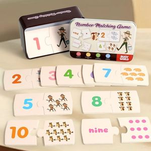 Juguete de Matemáticas Tempranas con Temática de Animales Adorables, Rompecabezas de Madera para Emparejar Números, Rompecabezas de Números y Conteo con Autocorrección - Product Image 1