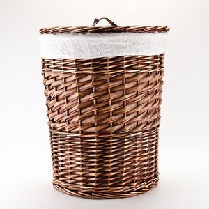 Cesto Redondo de Mimbre <span class=keywords><strong>para</strong></span> <span class=keywords><strong>Ropa</strong></span>, Cesto de Lavandería Tejido de Jacinto de Agua con Tapa - Product Image 2