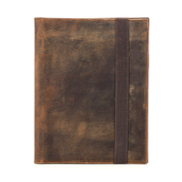 Couverture de carnet en cuir vieilli vintage A4, étui rechargeable pour agenda avec fermeture élastique et porte-stylo pour le bureau et les affaires
