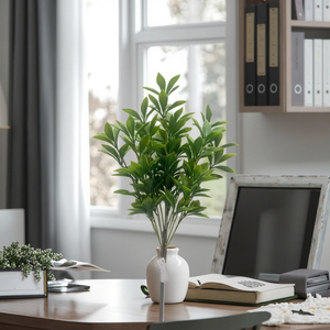 Vente en gros 55cm de <span class=keywords><strong>laurier</strong></span> artificiel topiaire verdure fleurs palmiers herbe décor à la maison bureau mariage Pot en plastique durable - Product Image 6