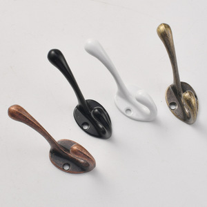Retro Zinc Alloy Wall <b>Mounted</b> Single Hook Antique Bronze Black White Red Bronze Cabinet Bathroom Robe Hook - Product Image 3
