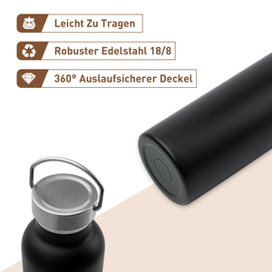 500ml Double Wall Vacuum Insulated Stainless Steel Water <b>Bottle</b> Metal Loop Lid 12H Hot 24H Cold Leakproof Outdoor Travel Thermos - Product Image 3