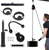 Rodillo de Entrenamiento DIY para Antebrazos y Muñecas con Accesorio para Poleas de Tracción de Bíceps y Tríceps para Levantamiento de Pesas