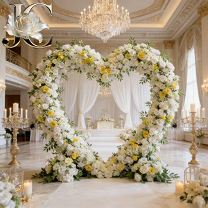 Nuevo Diseño de Arco de Flores Artificiales Realistas para Decoración de Salones de Boda, Venta al por Mayor de Fábrica, Camino Floral Largo para Eventos - Product Image 1