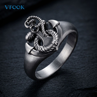 Bague VFOOK en argent 925 non ternissant, finition vintage, faite à la main, pour femme et homme, unisexe