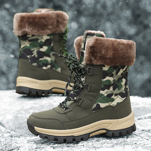Botas de nieve de piel antideslizantes para mujer, superventas, altura de tobillo cálida para la vida diaria con zapatillas resistentes al desgaste de estilo occidental - Product Image 5