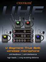 Sistema de Micrófono Inalámbrico UHF de 4 Canales CHXYKOM IU-4018-02 con 4 Transmisores XLR de Metal para Escenario, Iglesia, Karaoke