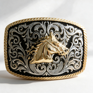 Hebilla de Cinturón Vaquero Occidental de Aleación de Zinc Premium con Logotipo Personalizado, Accesorio al por Mayor para Hombres, para Cinturones de Cuero Genuino y Jeans - Product Image 2