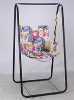 Ensemble de chaise suspendue en métal contemporaine pour enfants, pour l'intérieur et l'extérieur, avec coussin à séchage rapide, pour la maison et l'hôtel
