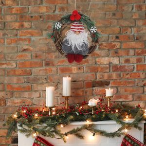 Factory Wholesale OEM Custom New Arrival 25cm Christmas Hanging Decoration Artificial Rattan <b>Wreath</b> for the Front Door - Product Image 4