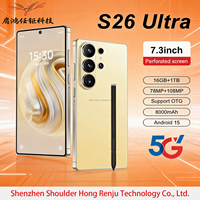 Nuevo Smartphone S26 Ultra 5G de 22G+2TB, 108MP, Android 15, Pantalla de 7.3 Pulgadas, 5G Global, Lápiz Integrado, 8000mAh, 144HZ, Deca Core HD CE
