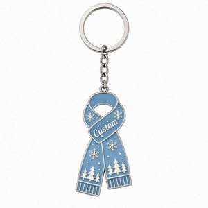Llaveros de metal personalizados al por mayor con diseño de cadena esmaltada, temática de invierno, para la temporada fría, adorno decorativo, regalo de temporada - Product Image 3